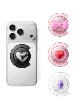 立体爱心C形气囊手机支架适用于苹果MagSafe磁吸碎花少女可爱支架