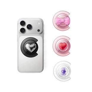 立体爱心C形气囊手机支架适用于苹果MagSafe磁吸碎花少女可爱支架