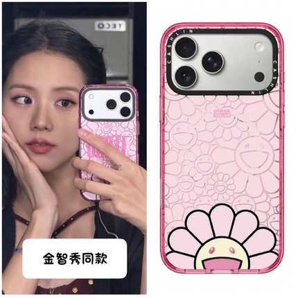 Lisa方圆同款村上隆手机壳苹果17ProMax适用iPhone16Pro金智秀可爱卡通15Plus蔡依林14防摔保护套13硬壳12