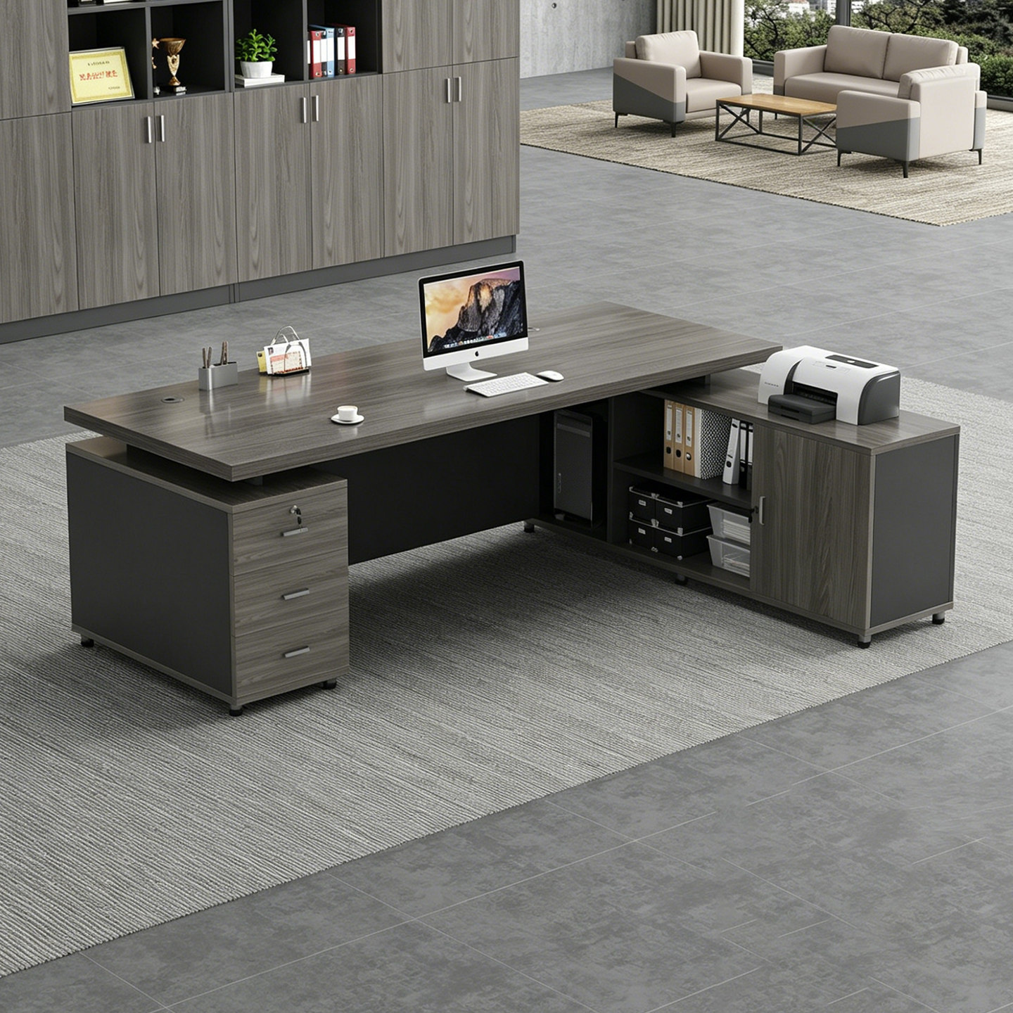 办公桌老板桌简约办公室组合桌椅单人商用大班台高级感电脑桌桌子