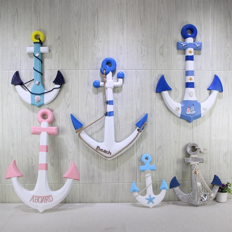 地中海风格船锚装饰品挂件客厅墙上船锚卧室酒吧餐厅背景墙壁挂饰