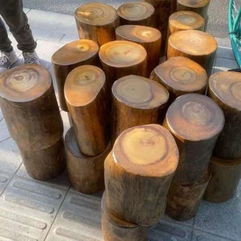 香樟木墩子原木树桩木桩树墩艺术根雕茶几登坐墩实木树头支架底座