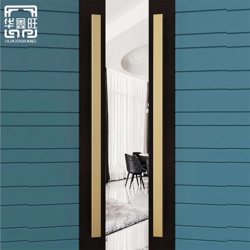 加厚不锈钢推拉玻璃大门拉手酒店商铺办公室实木门把手对装银黑色