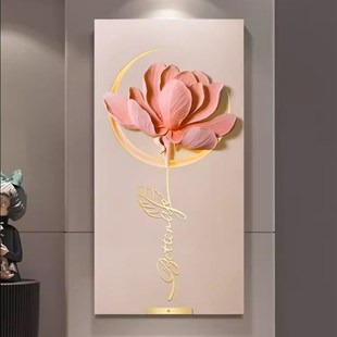 饰画轻奢高级感走廊过道挂画立体现代简约风带灯画2024新款 玄关装