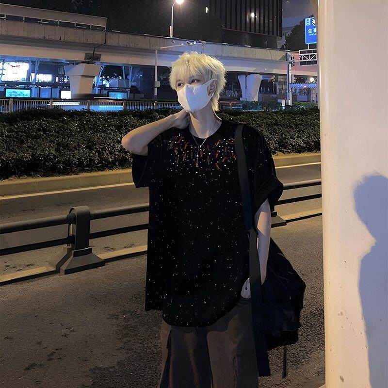 纯棉短袖t恤男生帅气满天星夏日T恤