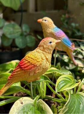 小鸟花插摆件户外花园阳台庭院树脂手工装饰品小摆件创意花盆点缀