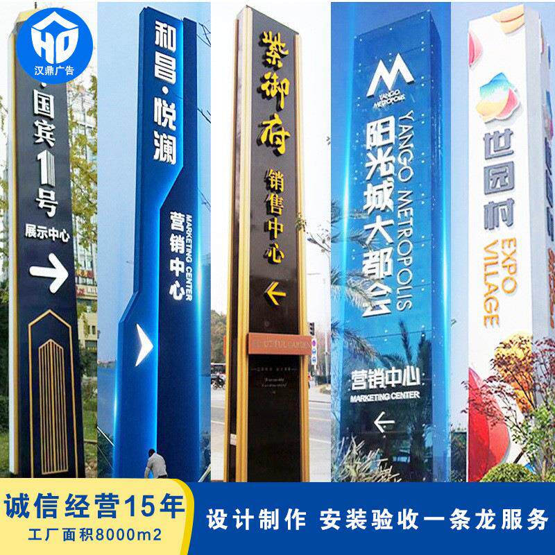大型堡垒房地产公园景区医院精神堡垒导向牌不锈钢指示牌标识牌