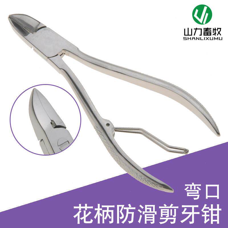 不锈钢剪牙钳剪齿钳牙剪仔猪小猪兔子弯口直口牙钳