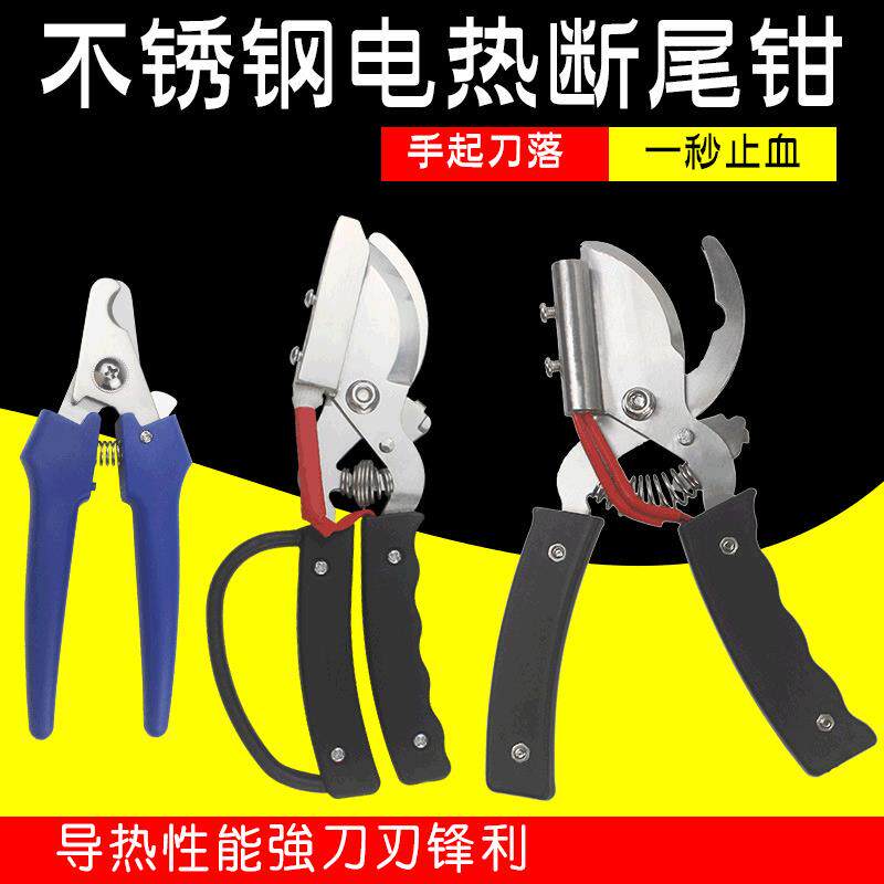 仔猪电热断尾钳 猪牛羊用不锈钢断尾钳 去势止血钳兽用器械