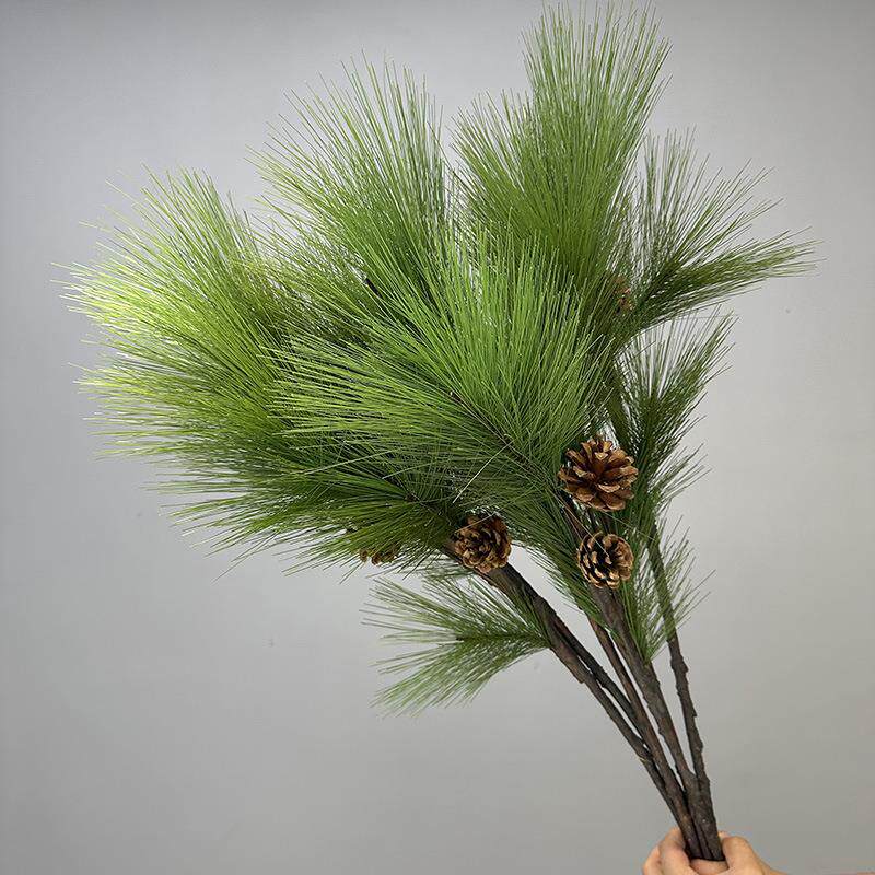 仿真松树枝假松树工程松针假树装饰圣诞松枝迎客松中式花艺花材松