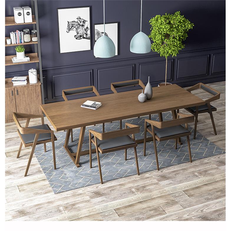 新中式桌椅组合现代简约长方形家用会议餐厅茶桌书房办公长桌