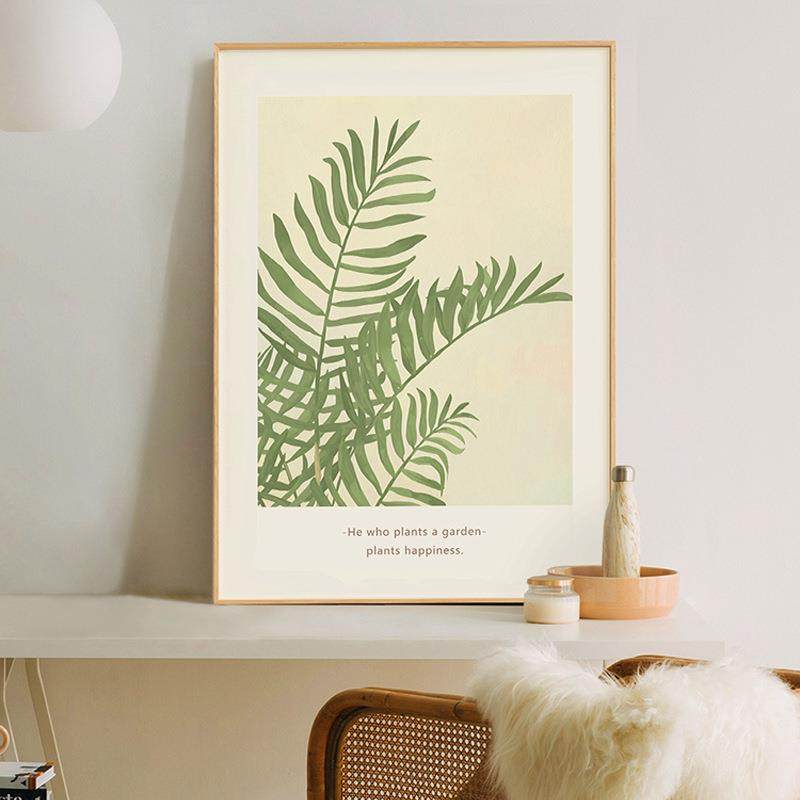 简约现代客厅挂画卧室床头沙发背景墙装饰画清新绿植壁画