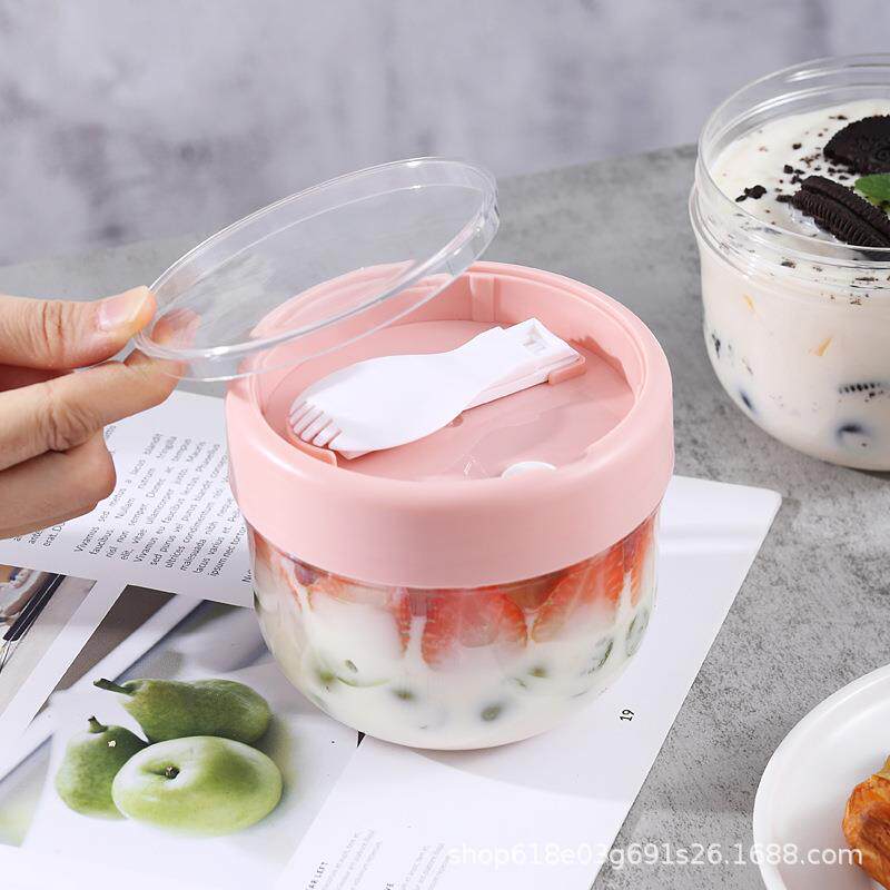 可微波炉加热便携隔夜燕麦杯饭盒带盖餐具豆浆水果牛奶杯子ins风