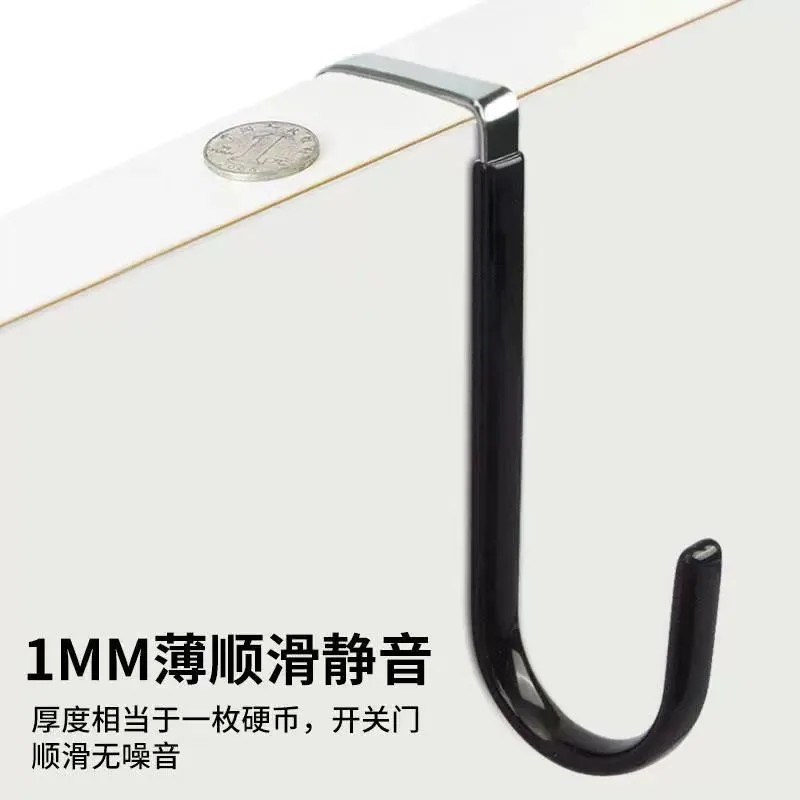 热卖门后挂钩挂衣钩免p打孔置物架卧室门柜门挂架不锈钢挂勾衣帽