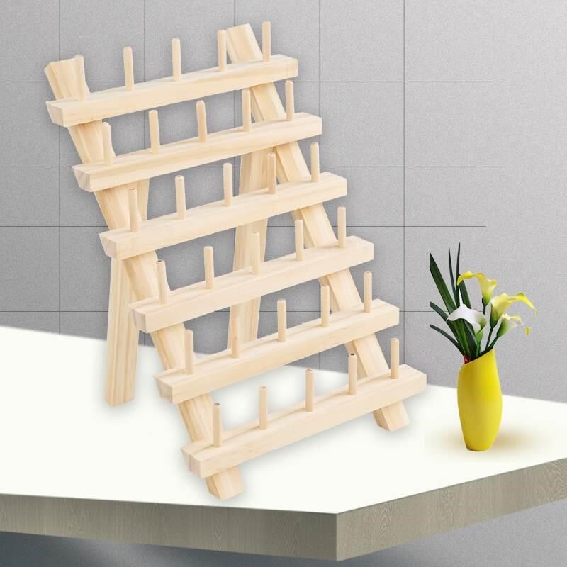 实木缝纫线架放宝塔线玉线麻线水晶毛线收纳家用S墙壁挂钩式线轴