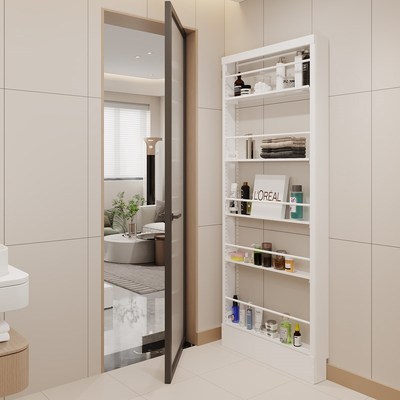 可定制超薄e钢制书架置物架落地靠墙窄款门后一体厨房壁挂收纳架