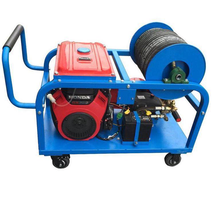 小型汽油机驱动市政管道疏通清洗机cj-5415型小区管的清洗设备