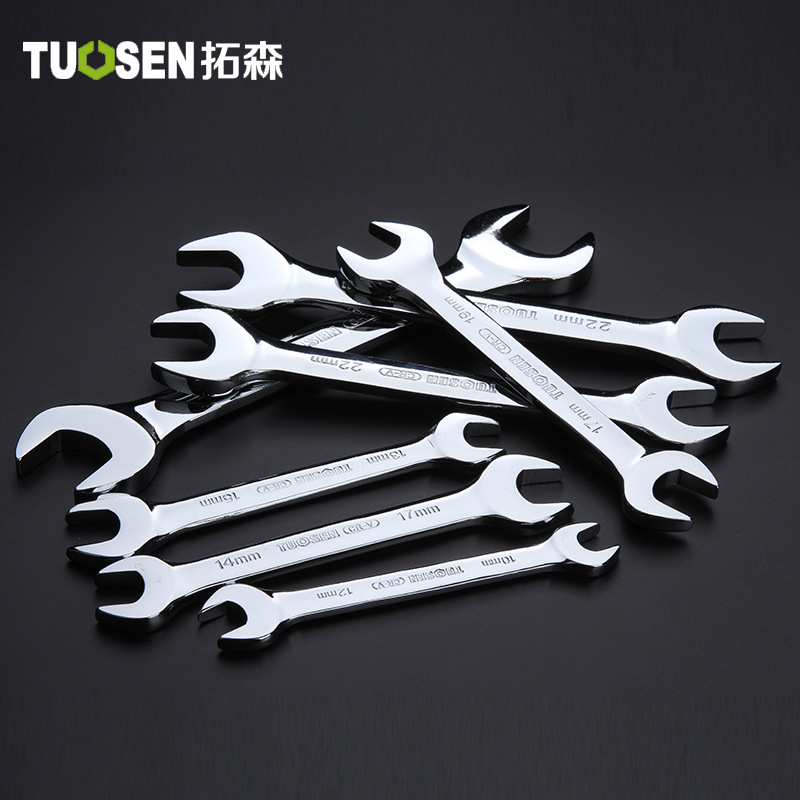拓森五金组套工具厂家 6-24MM呆扳手8件套 开口T双头扳手组合套装