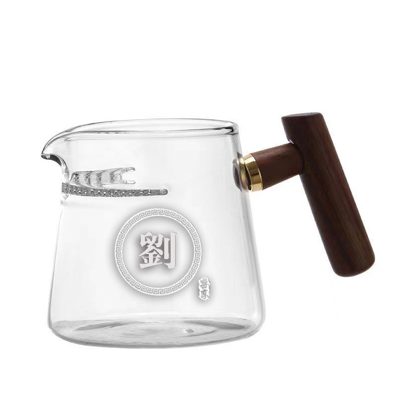 茶漏一体月牙公道杯姓氏定制加厚分茶器茶水分离T泡茶过滤功夫茶