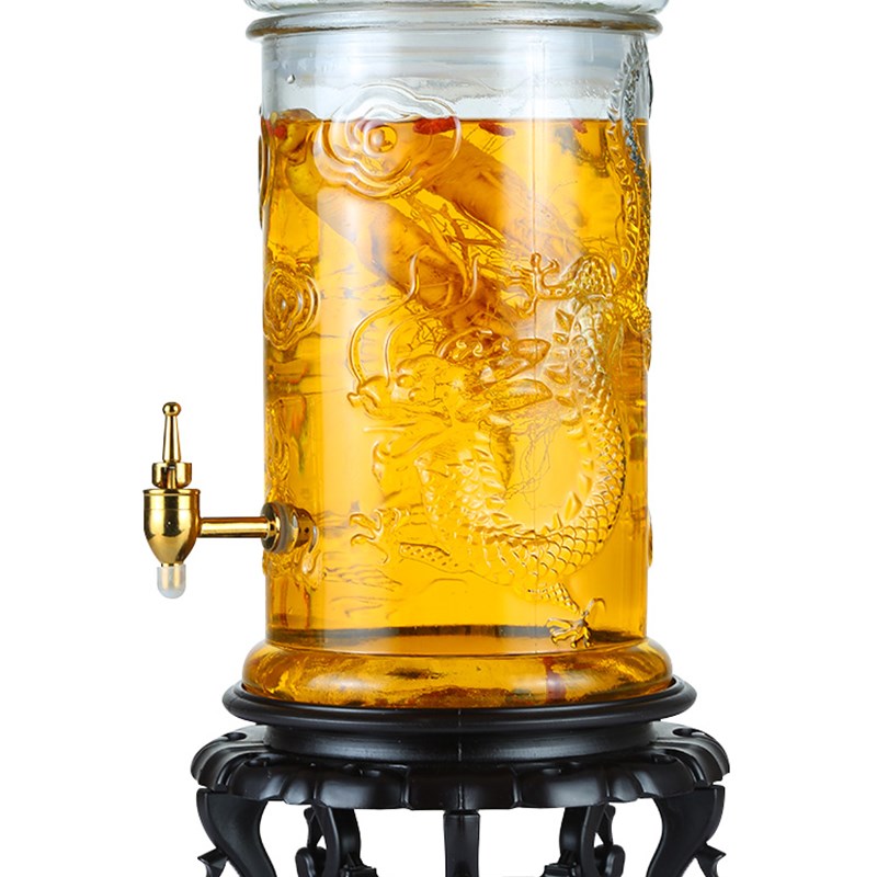 泡酒玻璃瓶带龙头10斤20斤家用加厚泡酒坛L子密封罐葡萄酿酒泡酒