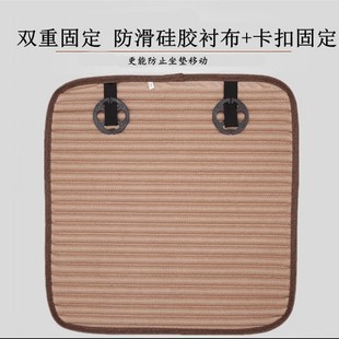 通用养生荞麦D壳冬季 亚麻汽车坐垫单片四季 防滑毛绒前排座垫三件