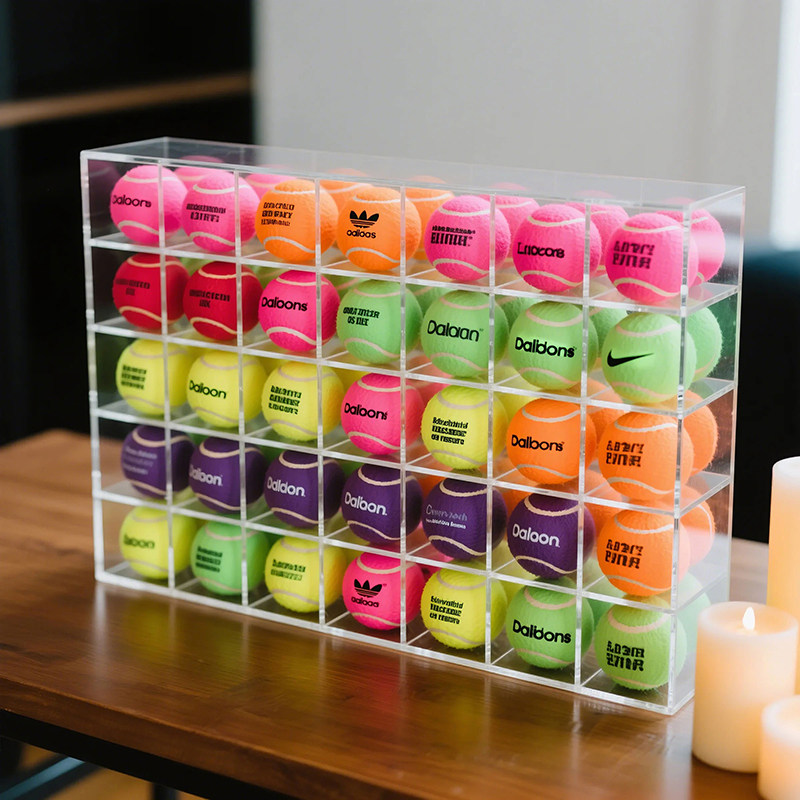 亚克力小球桌面收纳盒网球展示架