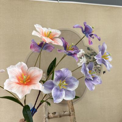 3头翻瓣郁金香仿真花平金郁香客装饰花婚庆路厅引面挑高插AL-1320