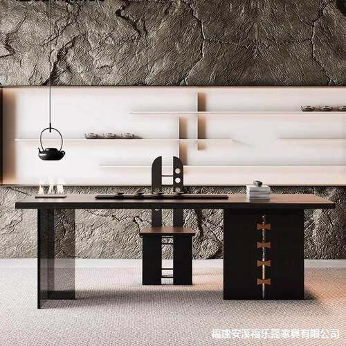 寂风实茶桌组合侘858白蜡木工桌餐桌公木室功夫茶台阳台椅书桌子
