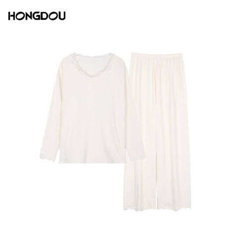 蕾丝纯欲风v领家居服套装H5N7137