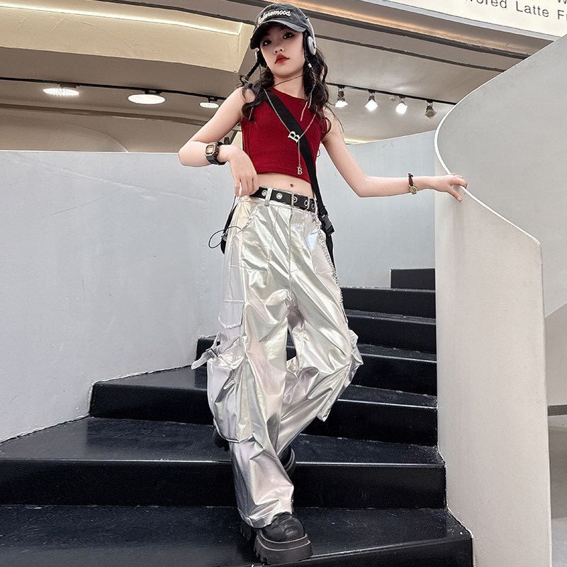 儿童街舞潮服夏季女童爵士舞套装