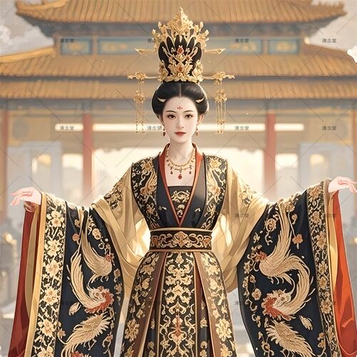 女皇帝武则天画像武媚娘则天顺圣皇后挂画堂屋P家神大厅装饰卷轴