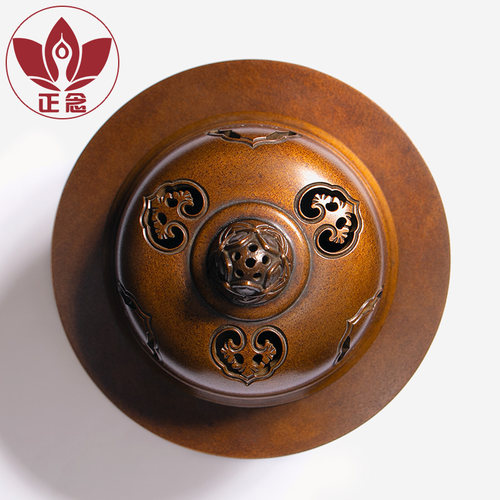 庆松堂苏工铜炉名家胡庆松制紫铜三足象薰K炉复古文房摆件家用熏