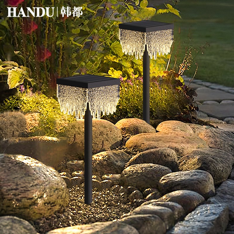 高端太阳能户外灯地插式草坪灯不D锈钢庭院灯方形景观灯照明路灯