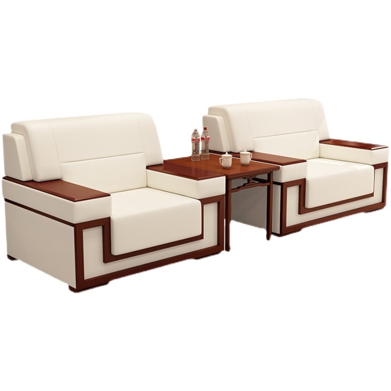 接待沙发商务会客会议室洽谈贵宾接待办公室办公真皮沙.发茶几组