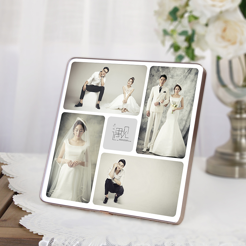 九宫格相框摆台定制打印s照片做成水晶相册相片定制正方形洗婚纱