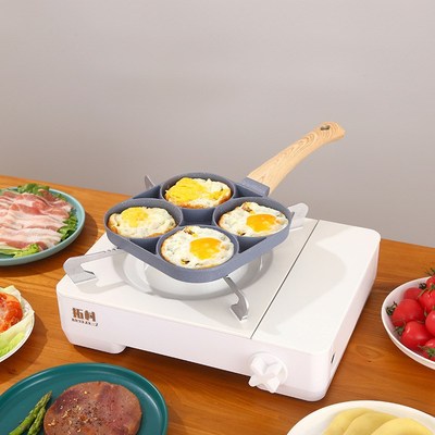 麦饭石煎蛋不沾锅早餐p四孔煎蛋锅平底鸡蛋汉堡锅家用煎饼煎蛋神