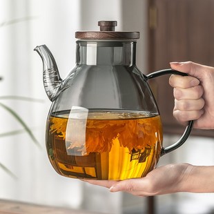 大容量耐高温高硼硅玻璃茶壶单壶家用加厚泡M茶专用水壶大号冲茶