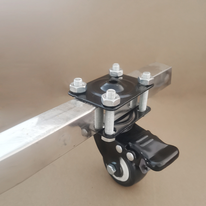 周转筐脚轮仓储笼置物篮脚轮x方管架夹管轮展示架广告铁架万向轮