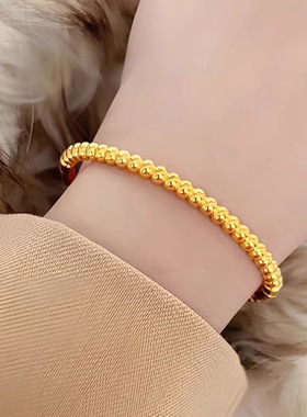 气质感圆珠钛钢手镯2023年新款潮网红不掉色手环个性时尚简约