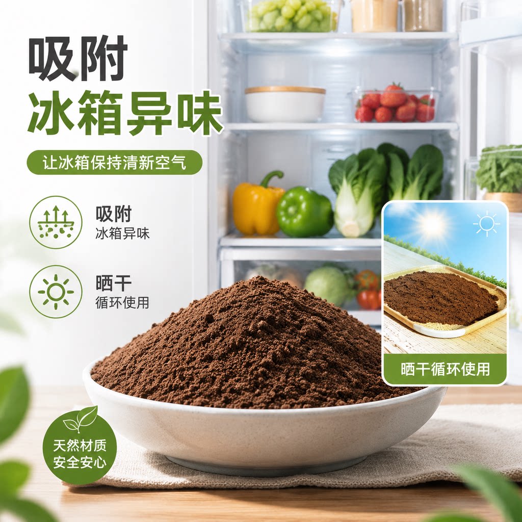 咖啡渣冰箱除味除串味可循环使用