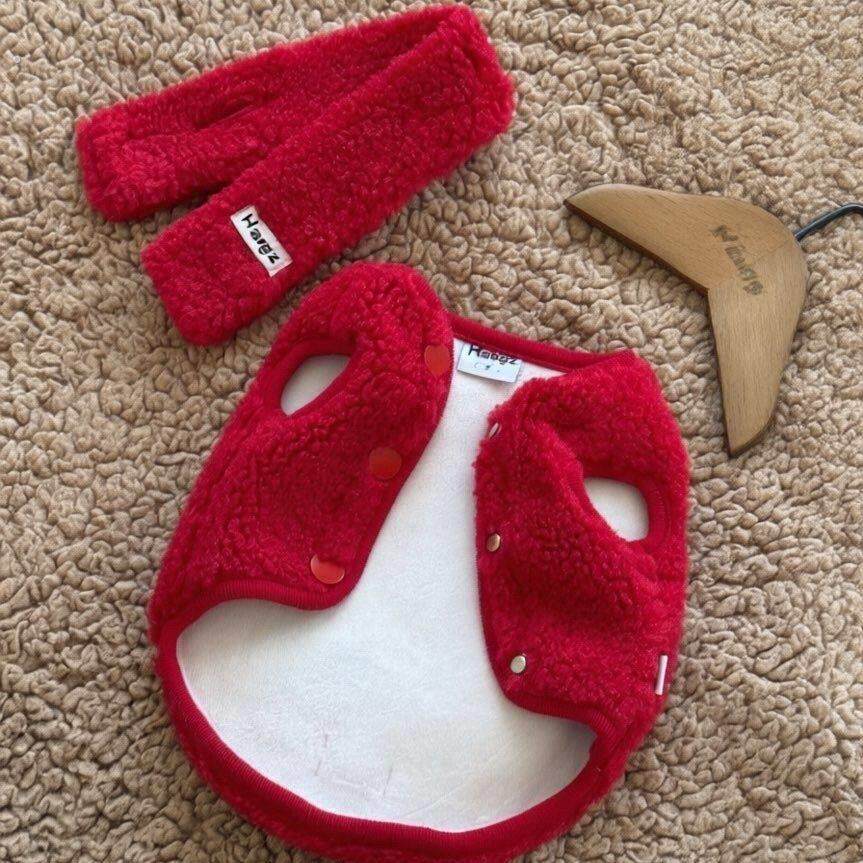 宠物狗狗节日氛围衣服秋冬保暖加厚红色新年过年喜庆小狗新年衣服