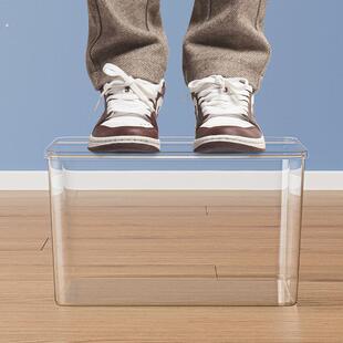 透明收纳盒PET加厚带盖子储物盒防潮防尘杂粮零食内衣物塑胶收纳