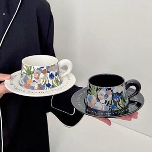 新手杯子独特咖啡杯艺术感咖啡杯绝美咖啡杯复古高颜值咖啡杯陶瓷