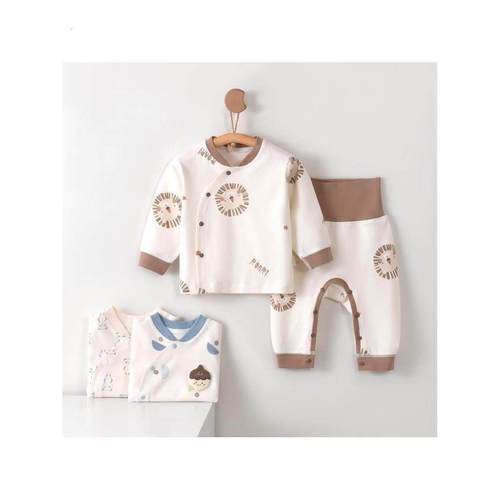 新生婴儿服装春秋冬季纯棉a型早秋睡衣6个月大的婴儿秋衣长裤分体