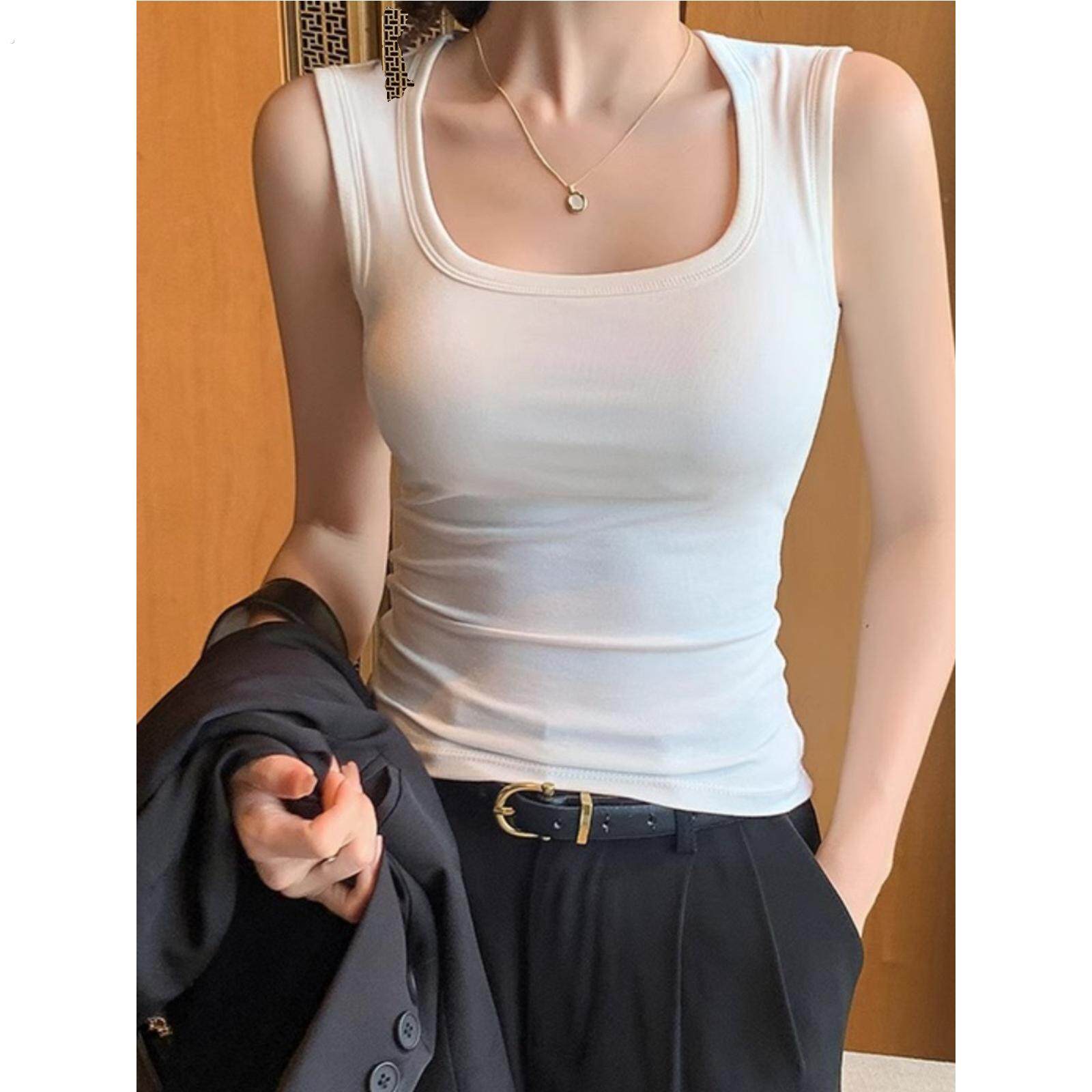 纯棉小背心西装内搭打底无袖吊带女士春夏秋外穿辣妹大码上衣