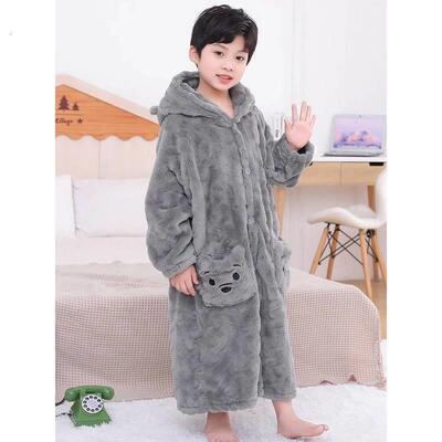 儿童浴袍斗篷可穿式男孩专用女大童可裹浴巾带帽厚游泳浴衣睡袍冬