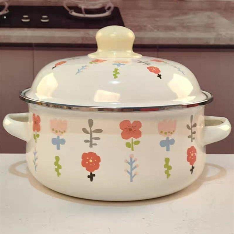 特价处理小号搪瓷汤锅 搪瓷锅 煮面锅 奶锅 搪瓷盖盆 16-20CM