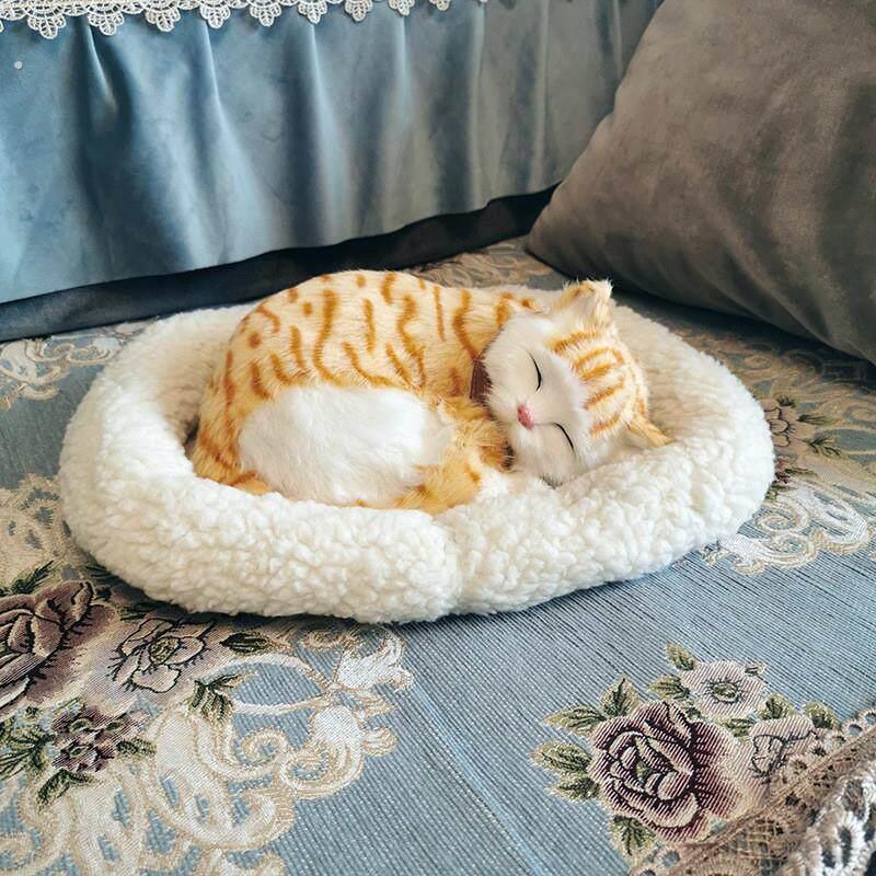 会呼吸的猫仿真猫模型摆件毛绒睡狗认知症老人情绪安抚宠物疗法