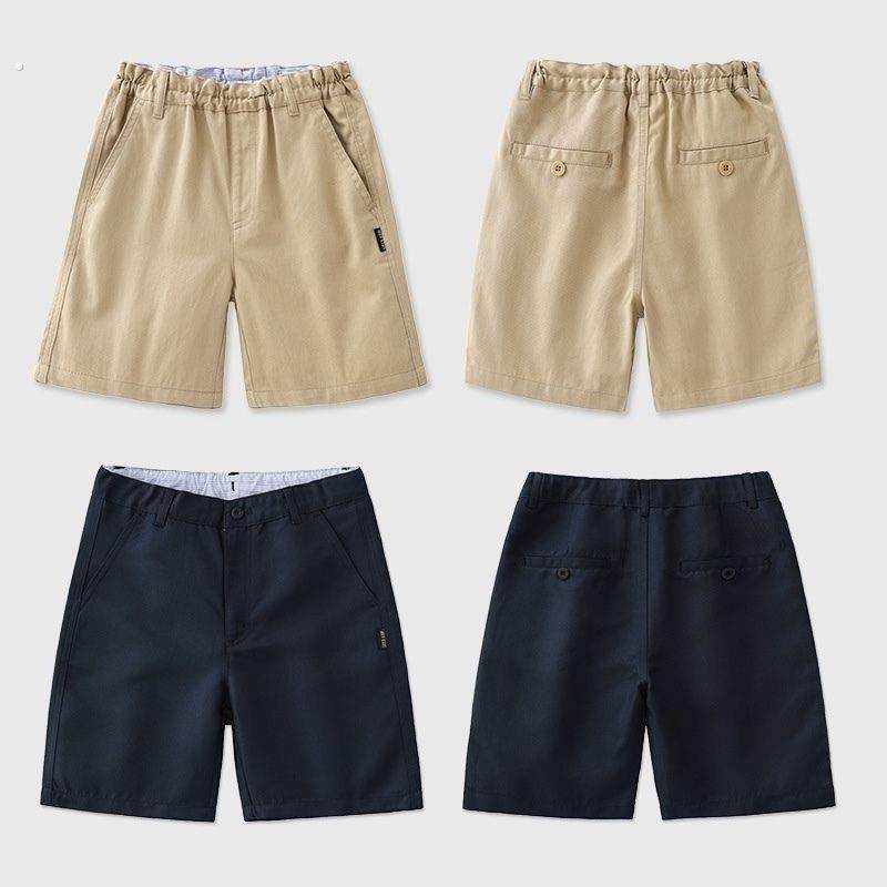 儿童卡其色短裤男童女孩纯棉藏青黑色五分中裤夏薄小学生校服裤子