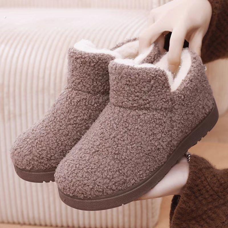 2024冬季新款老北京棉鞋女居家保暖防滑棉拖鞋加绒加厚妈妈雪地靴